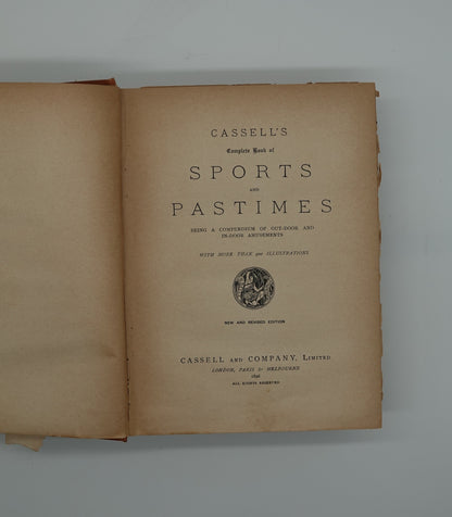 Antique Cassell's Book of Sports and Pastimes, 1896