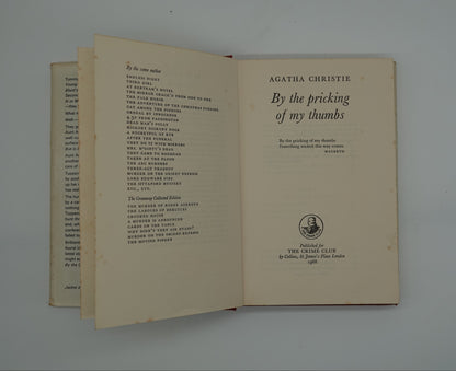 First edition of Agatha Christie's By the Pricking of My Thumbs