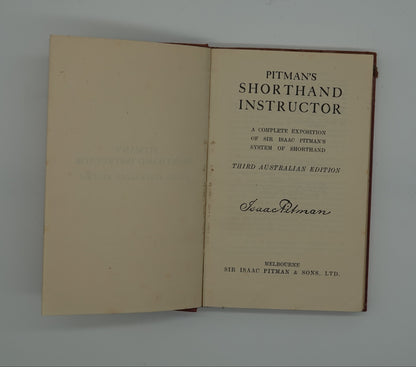 Phonography anyone? A scarce copy of Pitman's Shorthand Instructor from the 1930's
