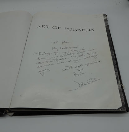Signed and inscribed first edition hard cover copy of Art of Polynesia