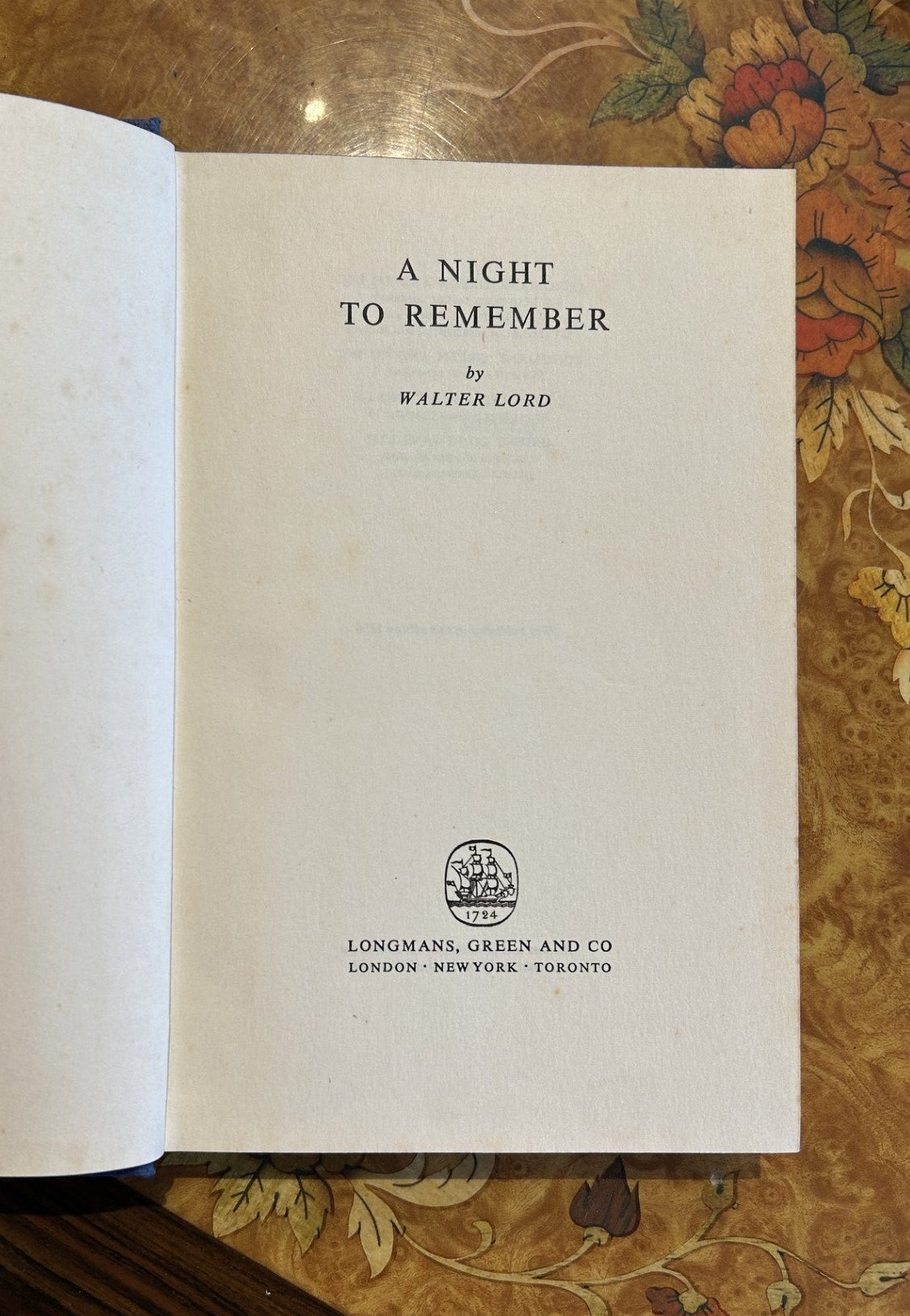 A Night to Remember by Walter Lord.. the epic story of the sinking of Titanic