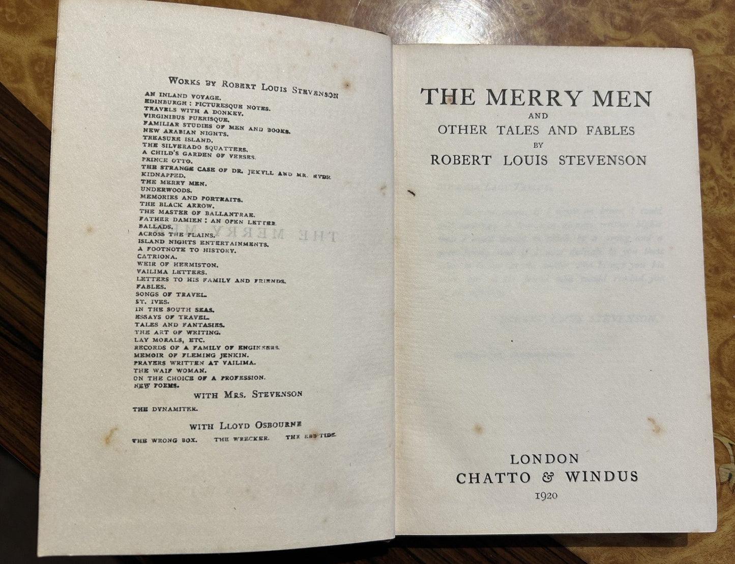 The Merry Men by Robert Louis Stevenson, a lovely copy from 1920