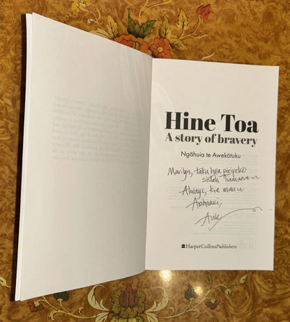 Hine Toa A story of bravery, signed and inscribed by the author Ngāhuia te Awekōtuku