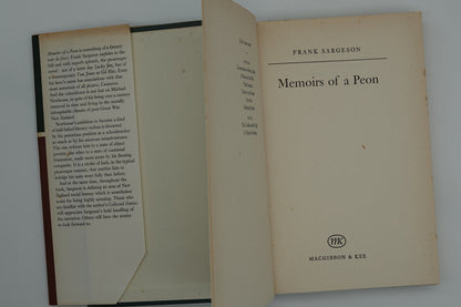 Memoirs of a Peon, First Edition Frank Sargeson