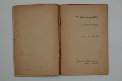 We New Zealanders, by A.R.D Fairburn