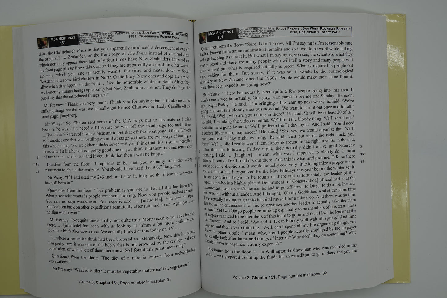 Moa Sightings (Three Volumes)