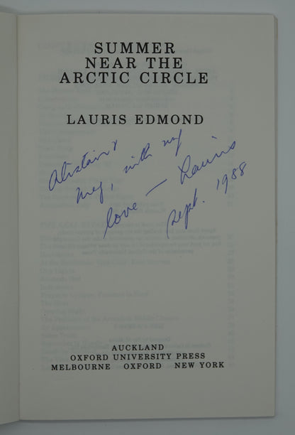 Summer Near The Artic Circle - Signed and inscribed poetry by Lauris Edmond
