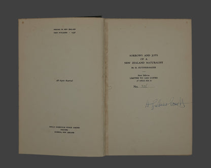 Sorrows and Joys of a New Zealand Naturalist, a signed, limited first edition!