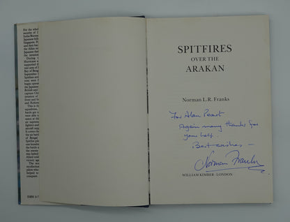 Spitfires over the Arakan, book and letter, both signed and inscribed by the author to a recognised war hero!